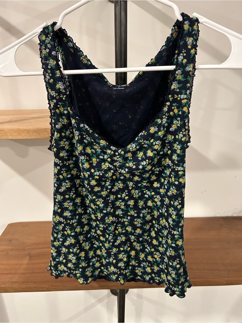 Old Navy Navy Floral Smocked-Strap Camisole